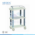 AG-LPT007A ABS plastic simple movable working hospital trolley for nursing